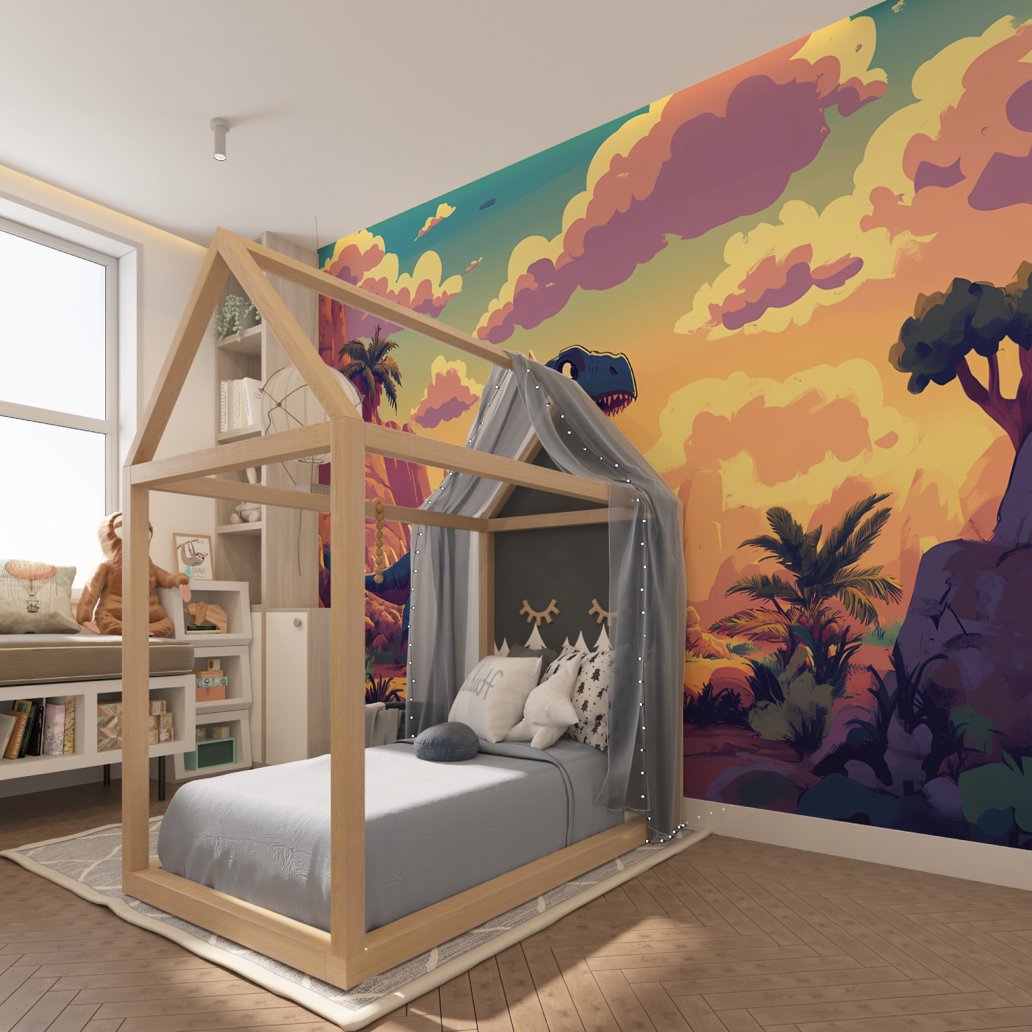 Papier Peint Dinosaure Chambre Enfants - Second Image