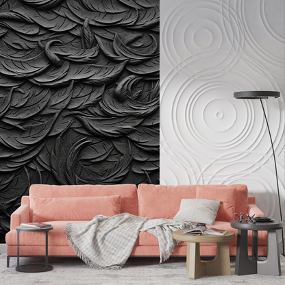 Papel pintado en relieve negro - diseño