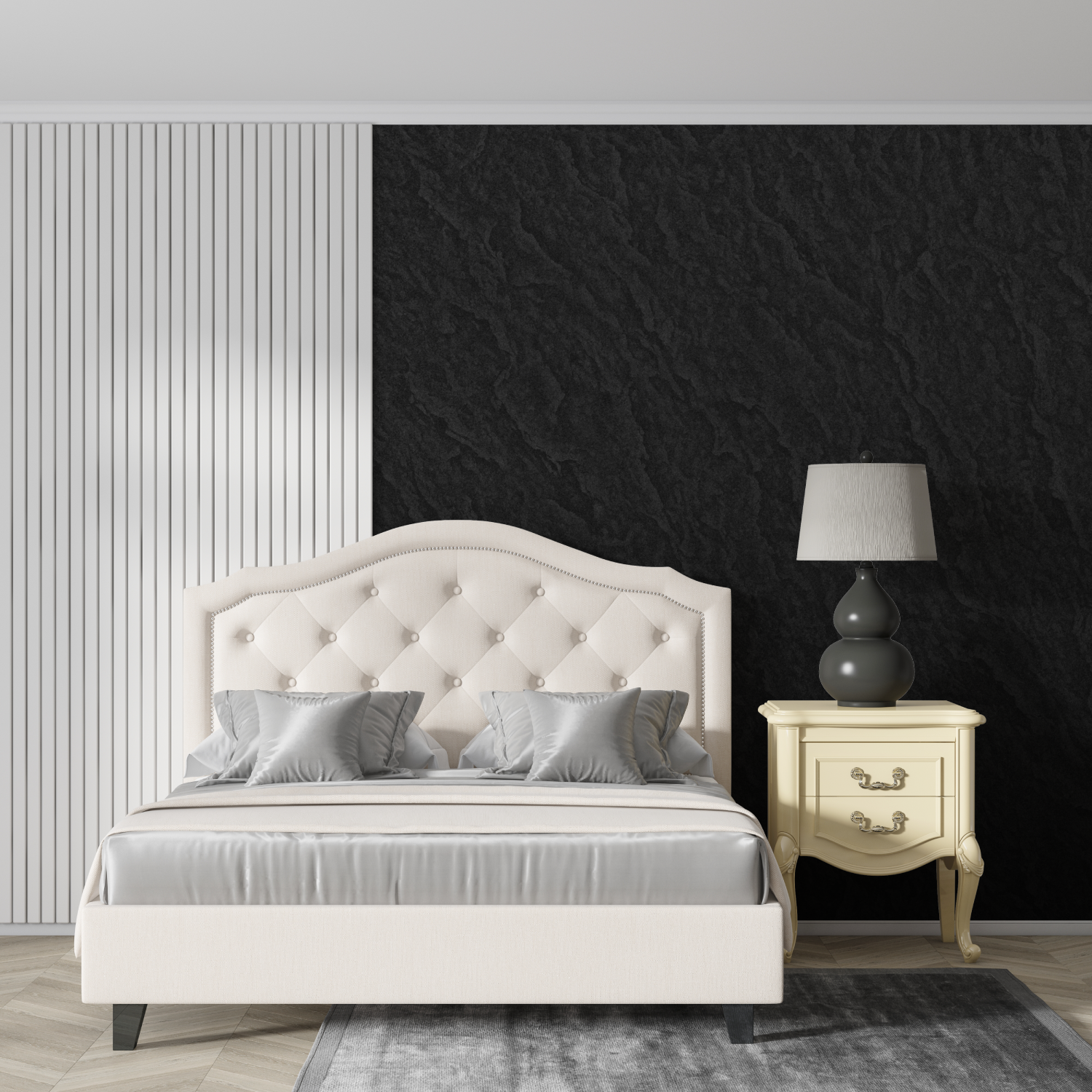 Papel pintado efecto cuero negro - tendencias