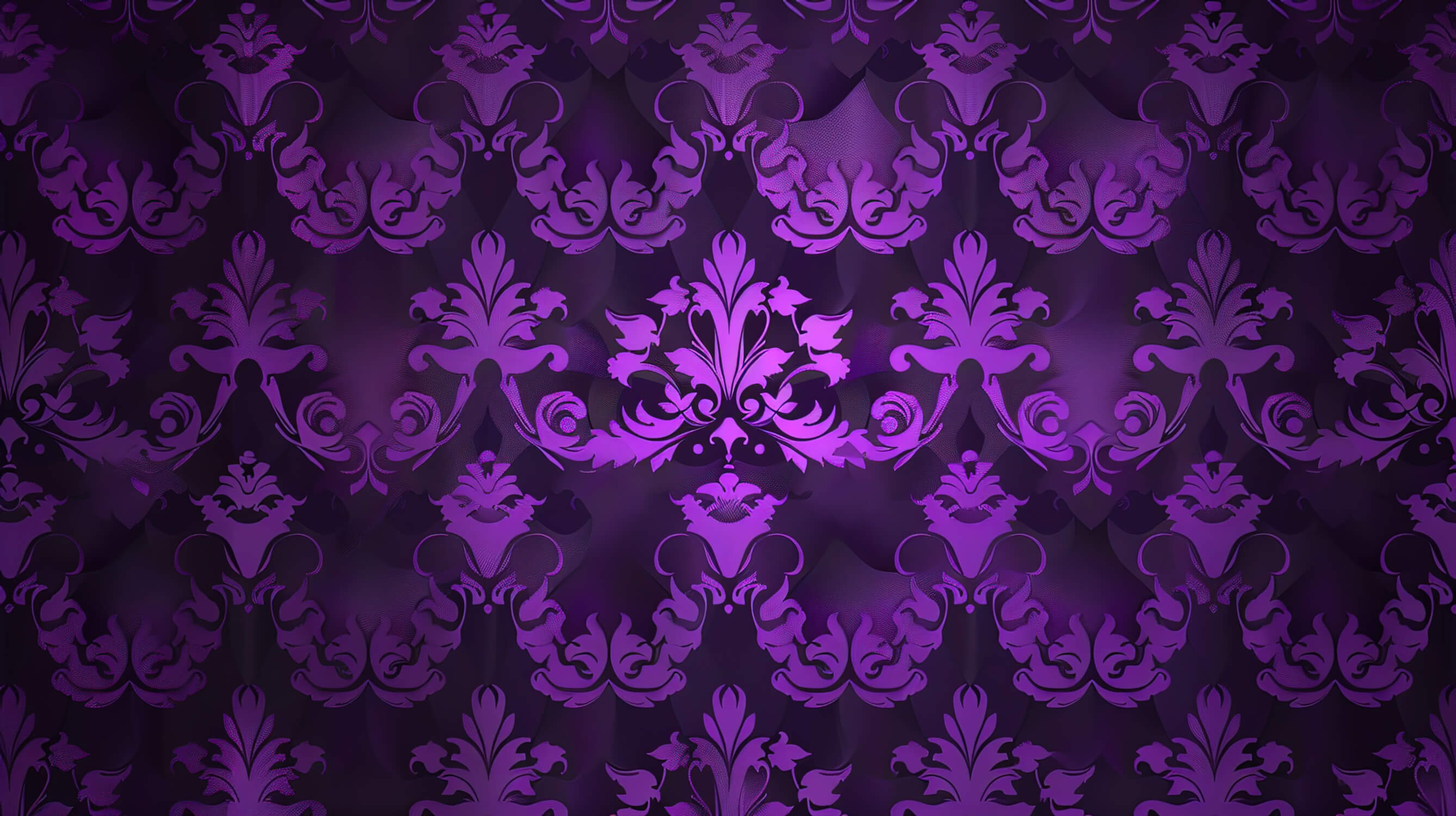 Papier Peint Baroque Violet Noir