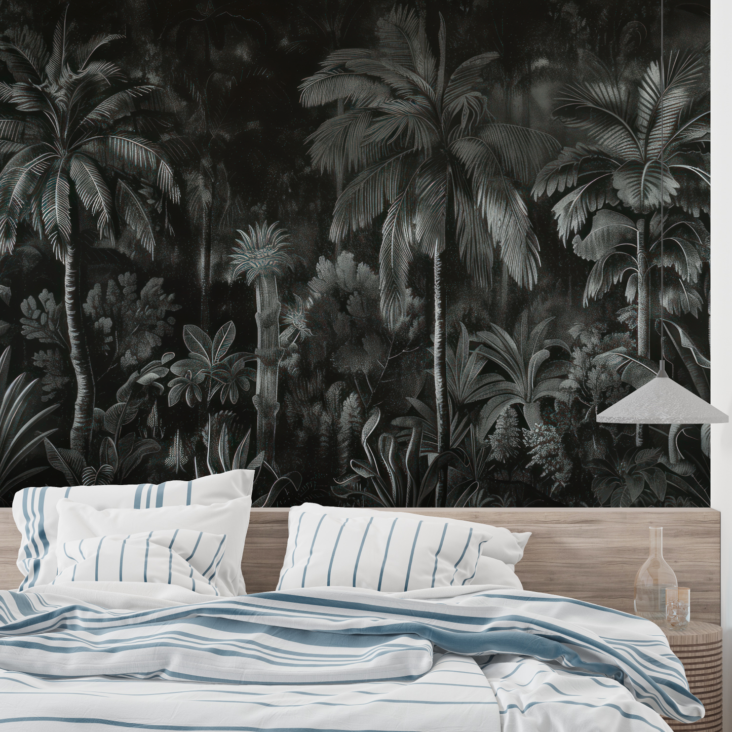 Papel pintado negro para dormitorio - mural