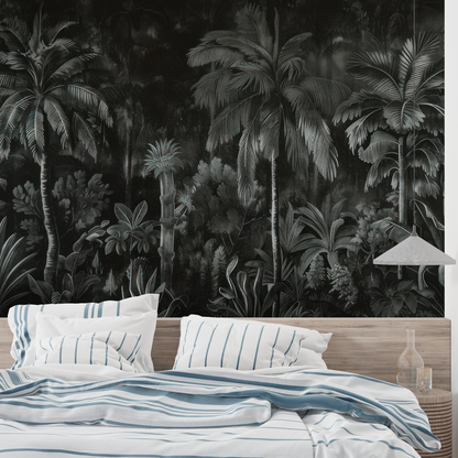 Papel pintado negro para dormitorio - mural