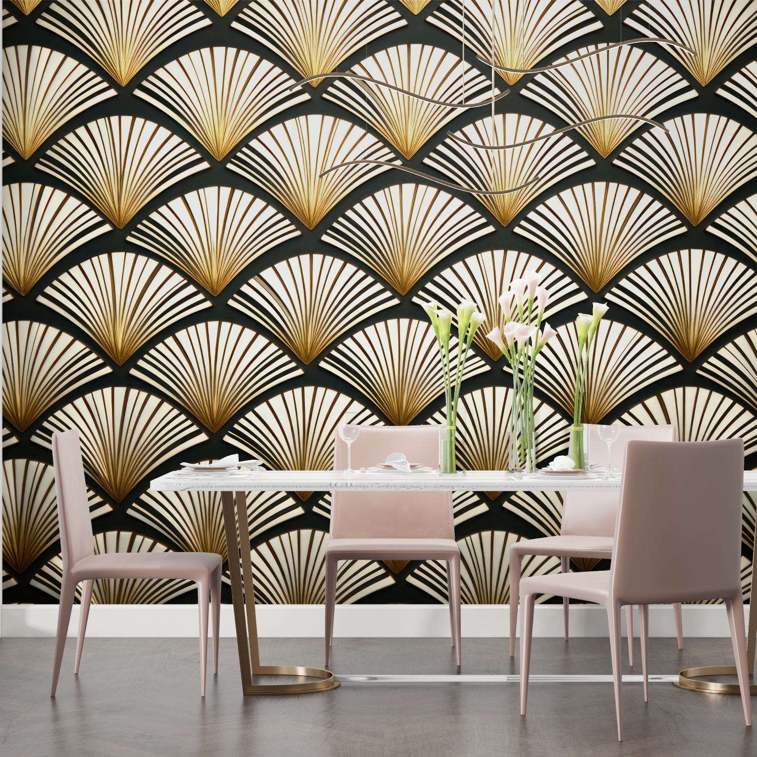Papel pintado Art Deco Golden Mystery - tendencia 2024
