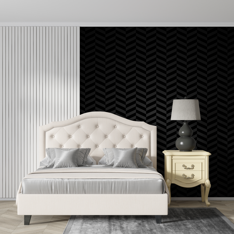 Papier Peint Chevron Noir - mur