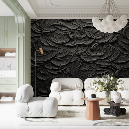 Papel pintado en relieve negro - impreso