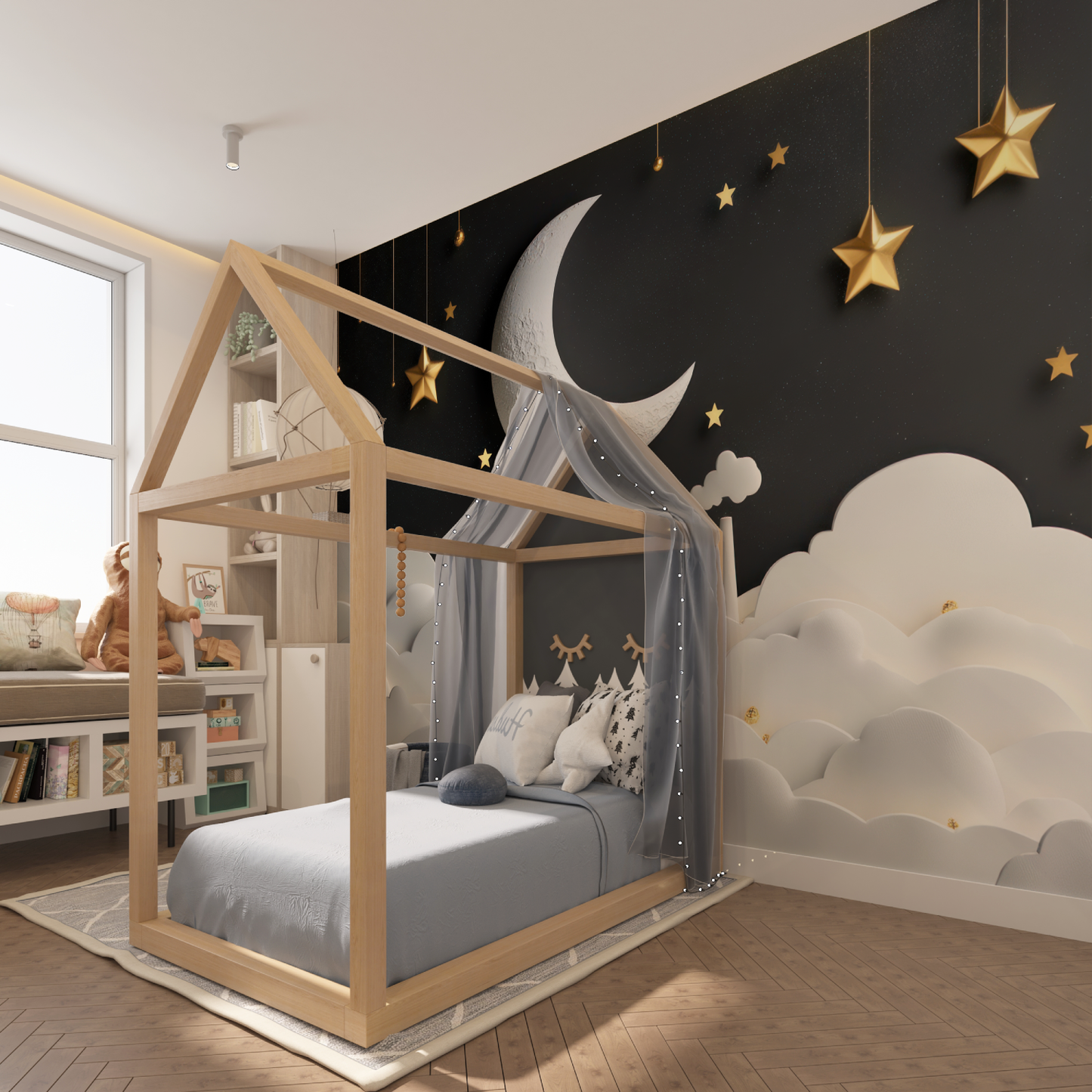Papel pintado infantil Luna 3D - papel pintado de héroes