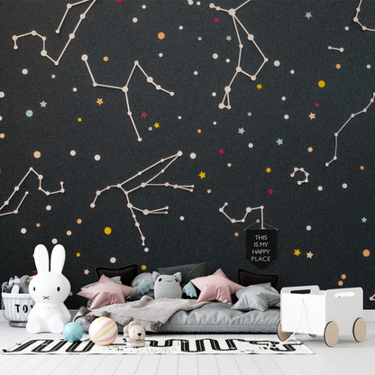 Papel Pintado de constelaciones de estrellas para niño - papel pintado para niño