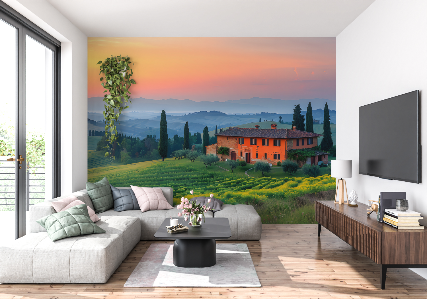 Papel Pintado Panorámico Paisaje De Toscana - pared de la cocina