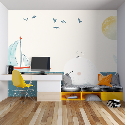 Papel pintado infantil Marinero - dormitorio de niño