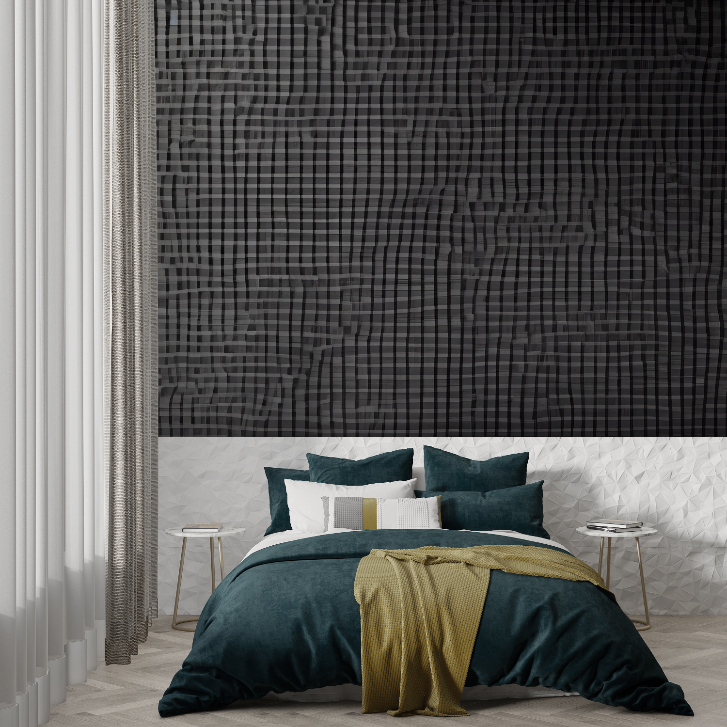 Papel pintado de cuero negro - panorámico de moda