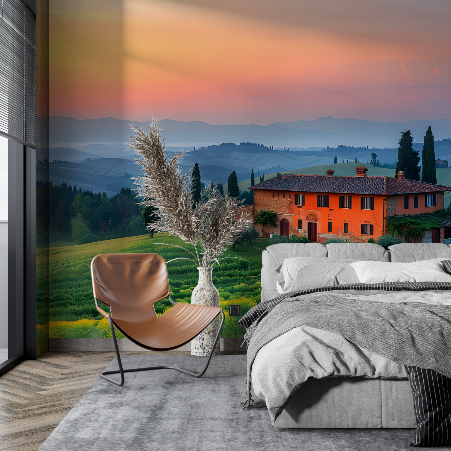 Papel Pintado Panorámico Paisaje De Toscana - pano tapestry