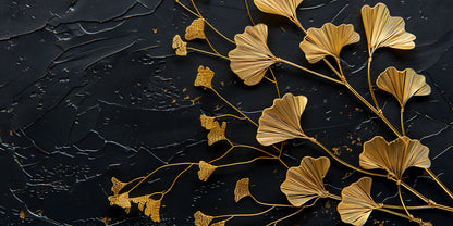 Papel pintado para dormitorio negro y dorado