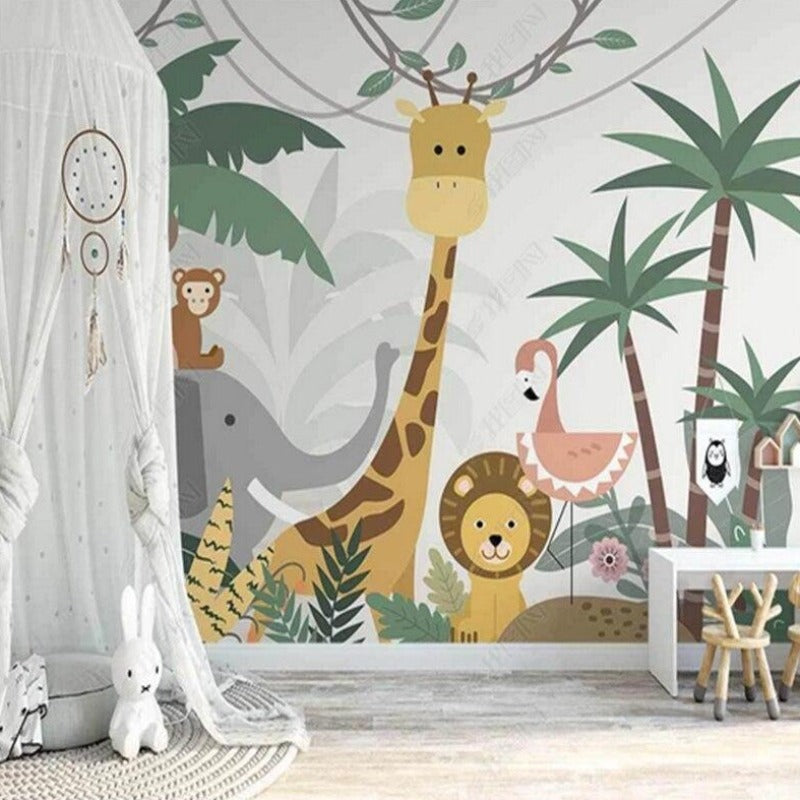 Papel pintado de animales <br/> Selva y compañía.