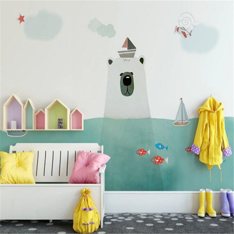 Papel pintado marino <br/> Amable oso blanco