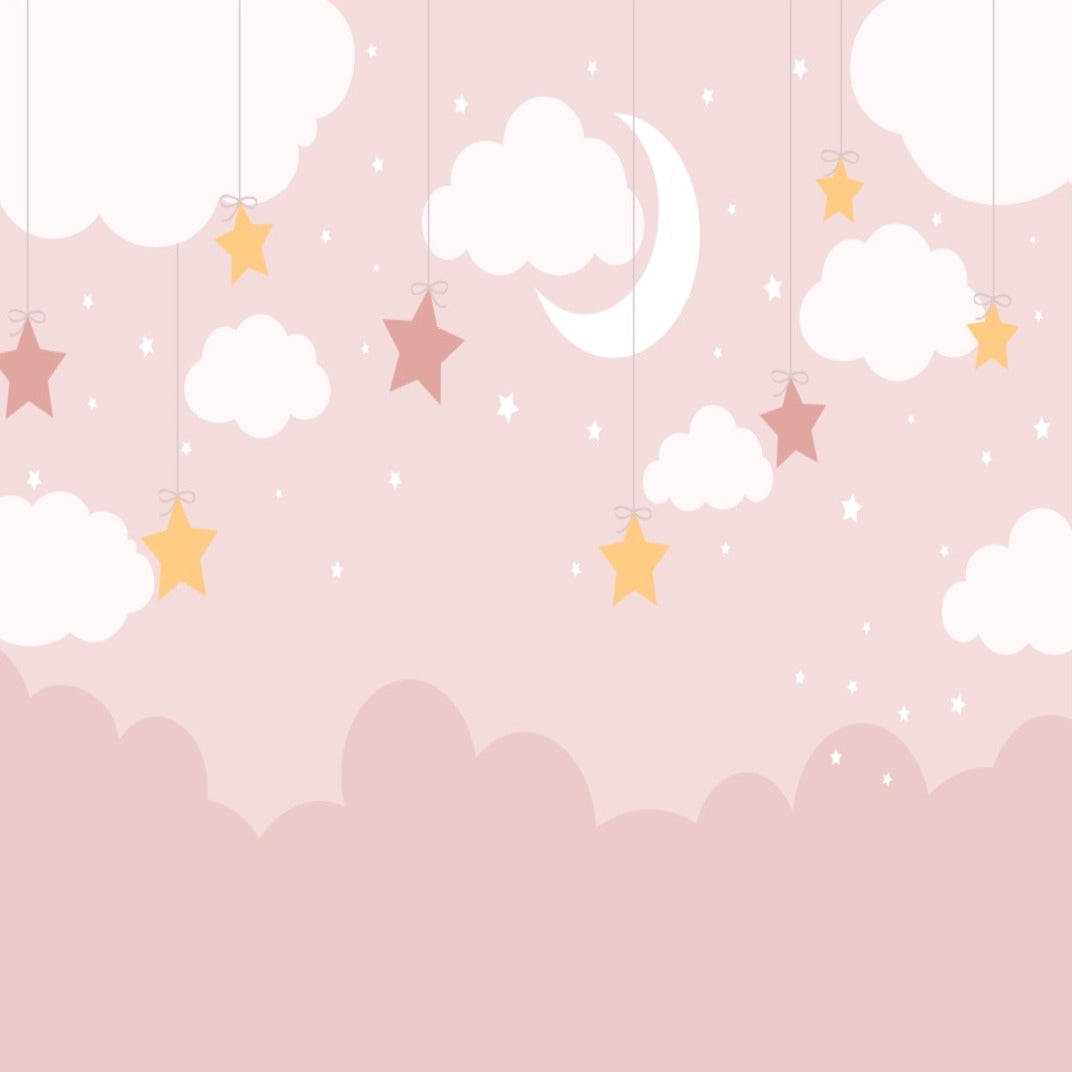 Fondo De Pantalla De Estrellas <br/> Chica estrella y nube rosa