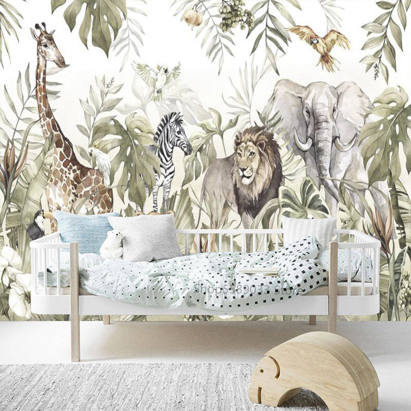 Papel pintado de animales <br/> Selva Real con León