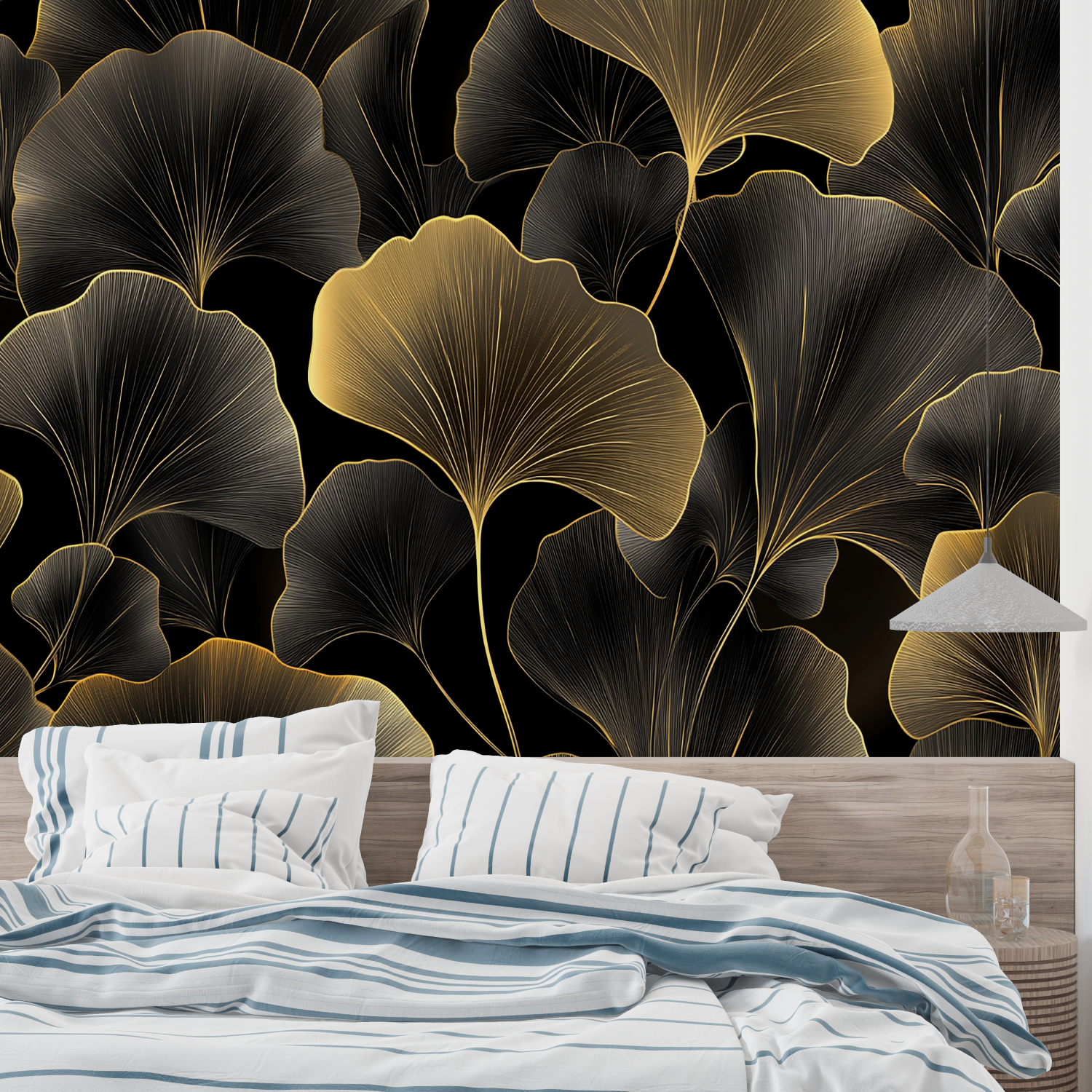 Papel pintado dorado y negro - de pared