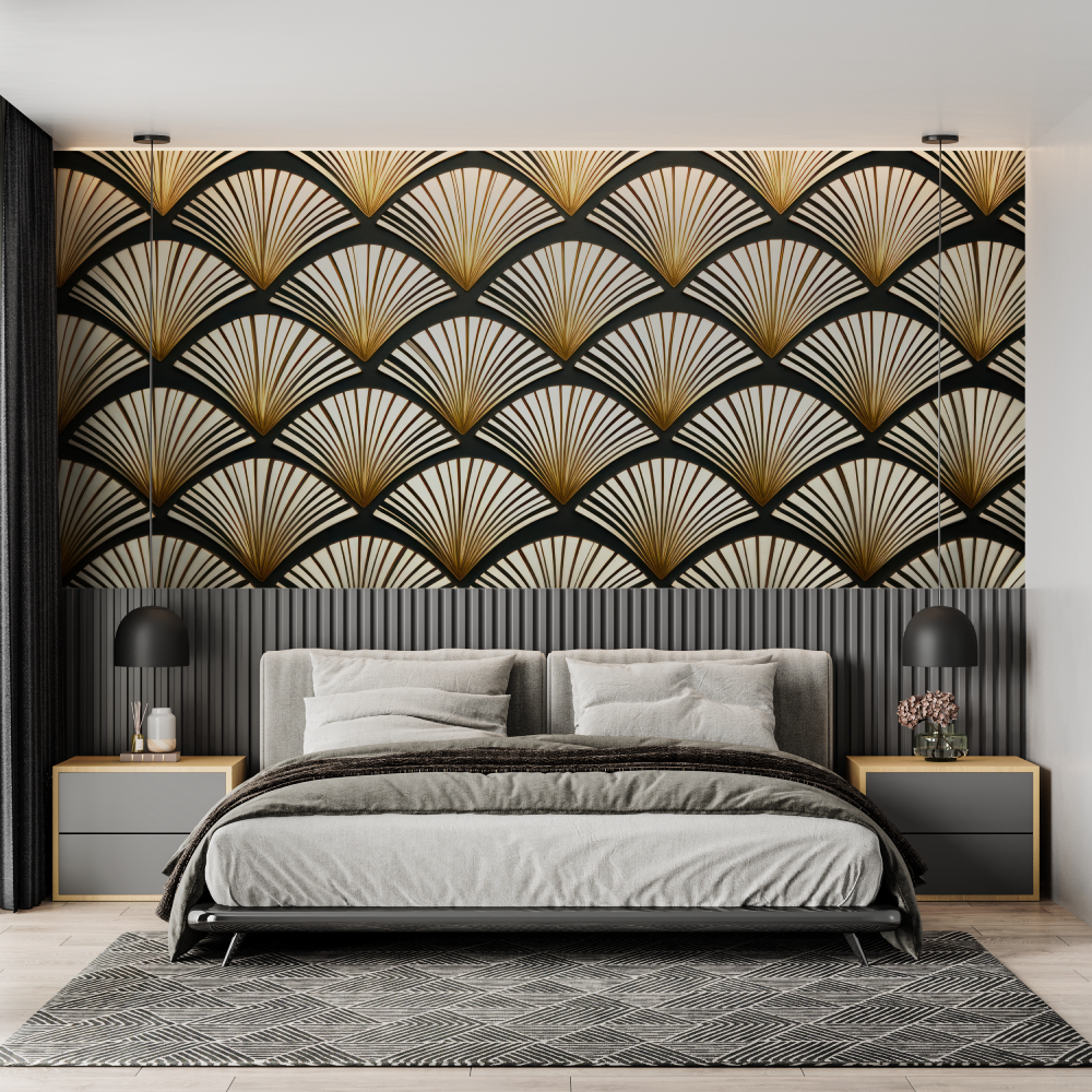 Papel Pintado Art Deco Golden Mystery - cabecero