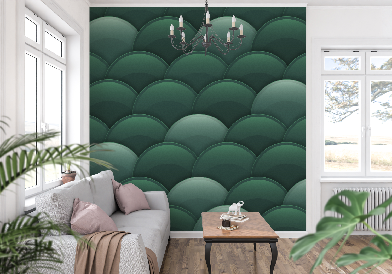 Papier Peint Vert Chambre Adulte - tapisserie