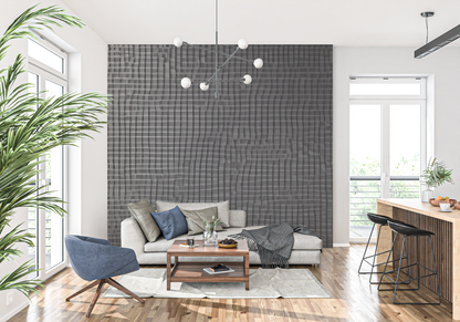 Papel pintado de cuero negro - trompe l'oeil