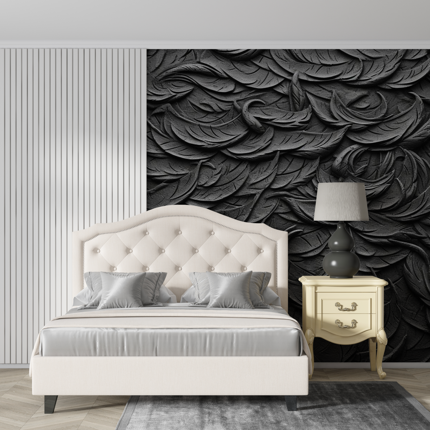 Papel pintado en relieve negro - pared