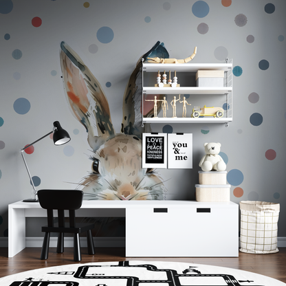 Papel pintado infantil Conejo - cama del dormitorio del niño