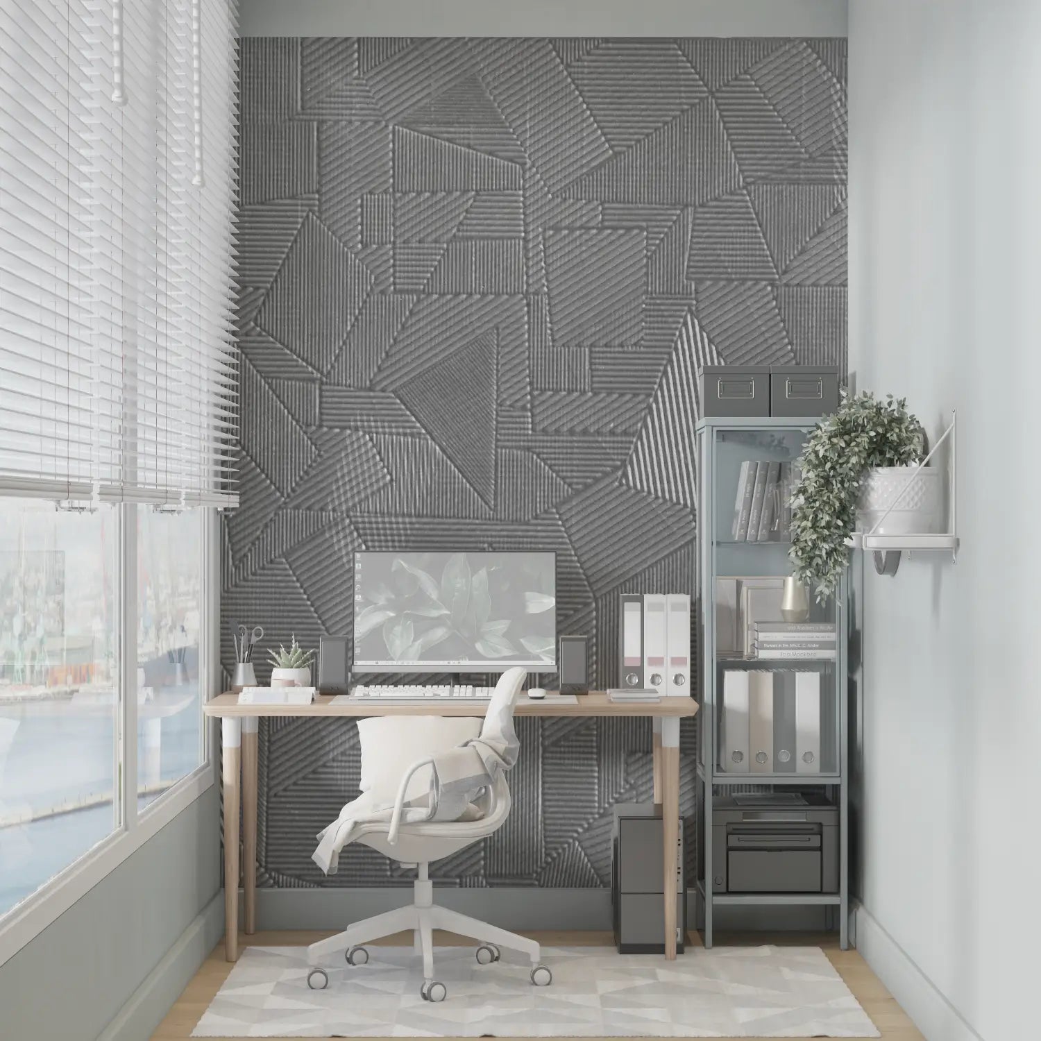 Chambre Papier Peint Gris - mural