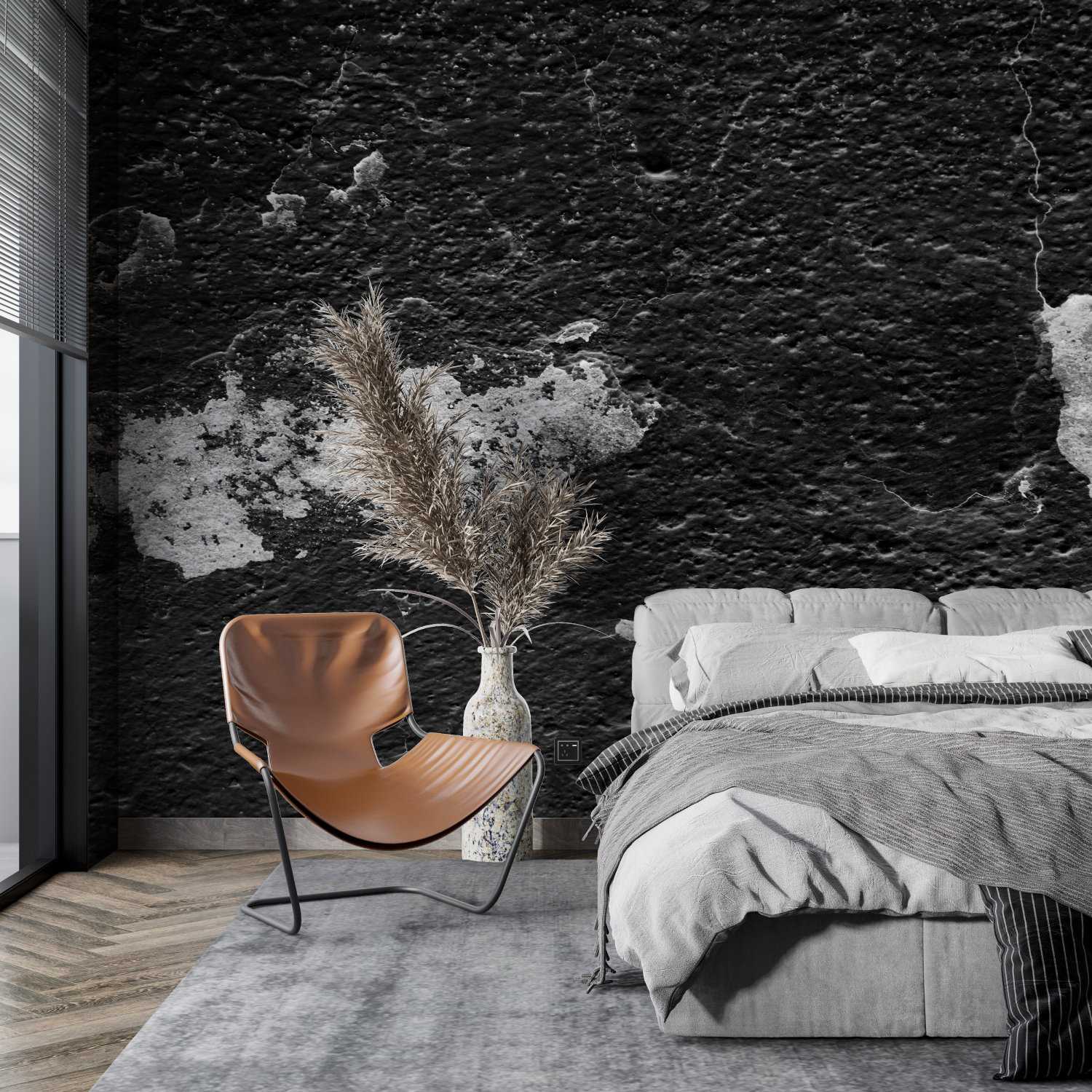 Papel pintado negro para sótano - tendencia en las paredes