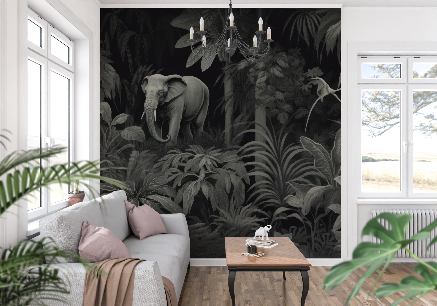 Zwart junglebehang - Second Image