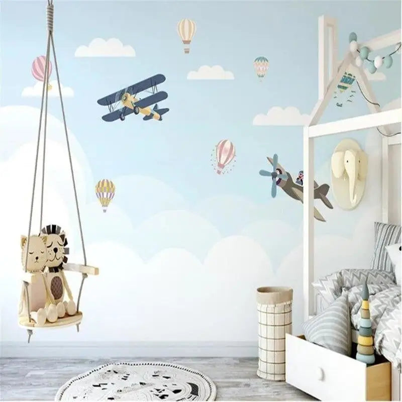 Decoración de avión para dormitorio de niños