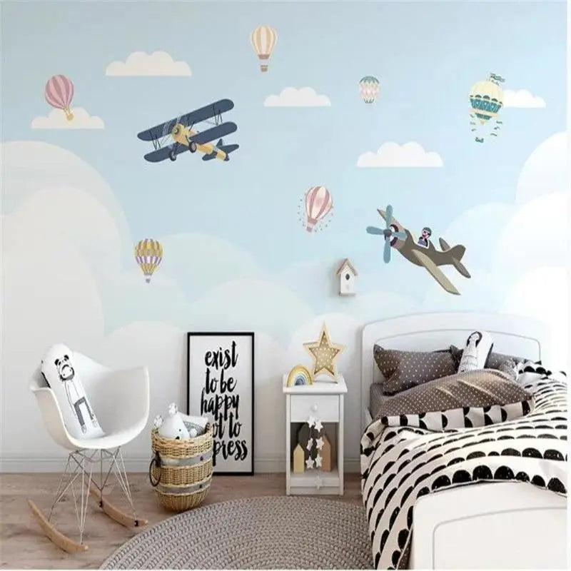 Decoración de avión para dormitorio de niños