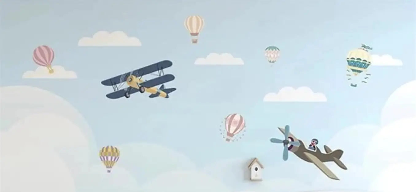 Decoración de avión para dormitorio de niños