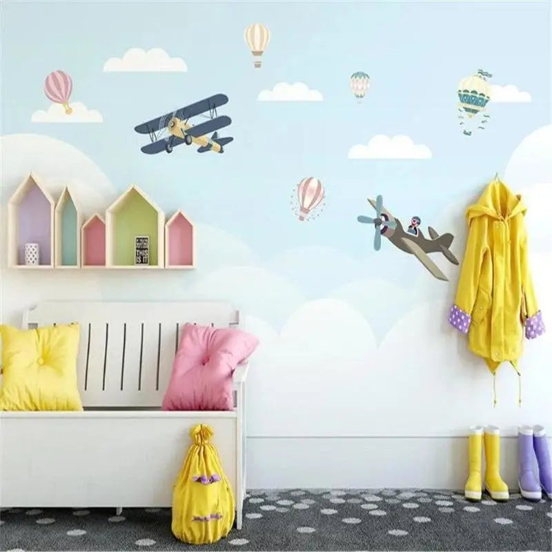 Decoración de avión para dormitorio de niños