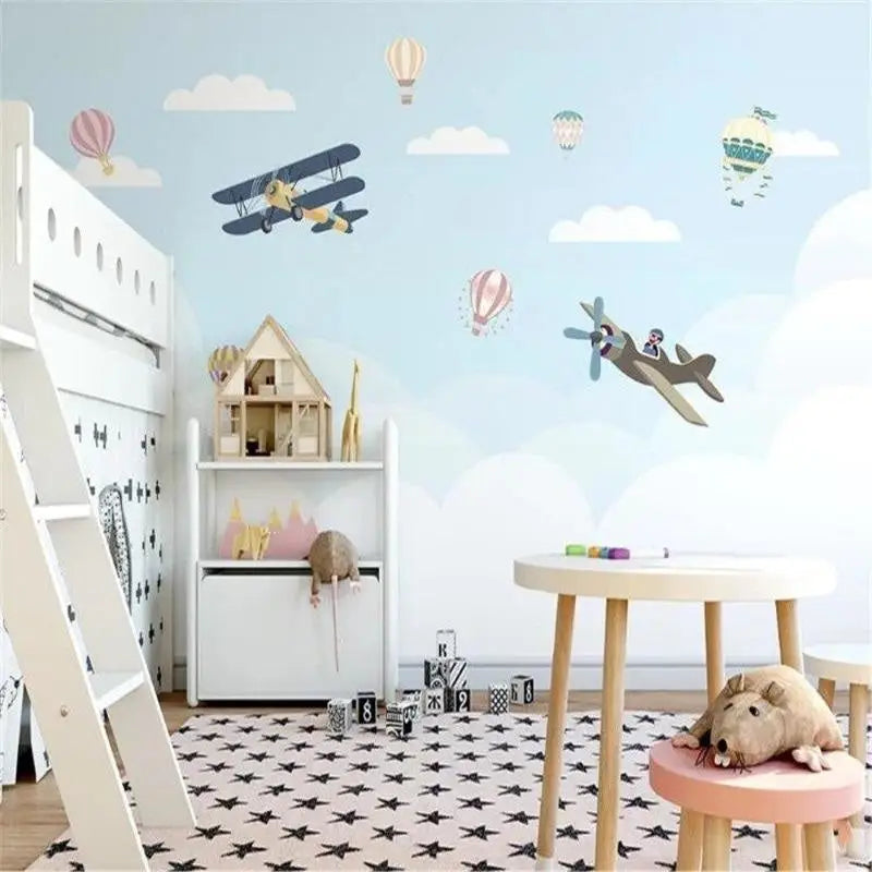 Decoración de avión para dormitorio de niños