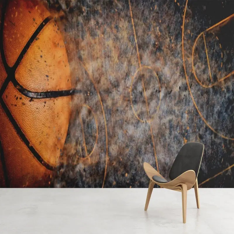Decoración de dormitorio juvenil de baloncesto