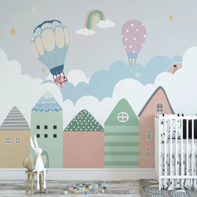Decoración de la habitación del bebé con tema de nube