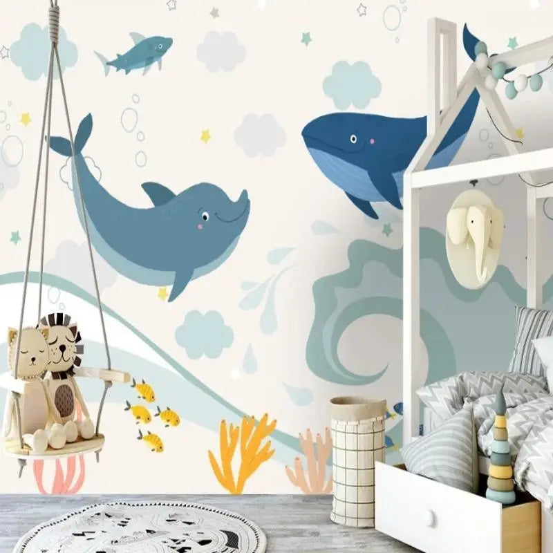 Decoración de dormitorio con tema marino