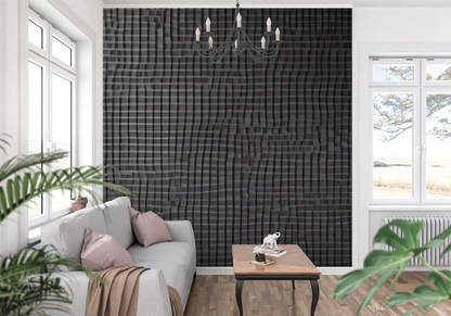 Papel pintado de cuero negro - panorámico-pared