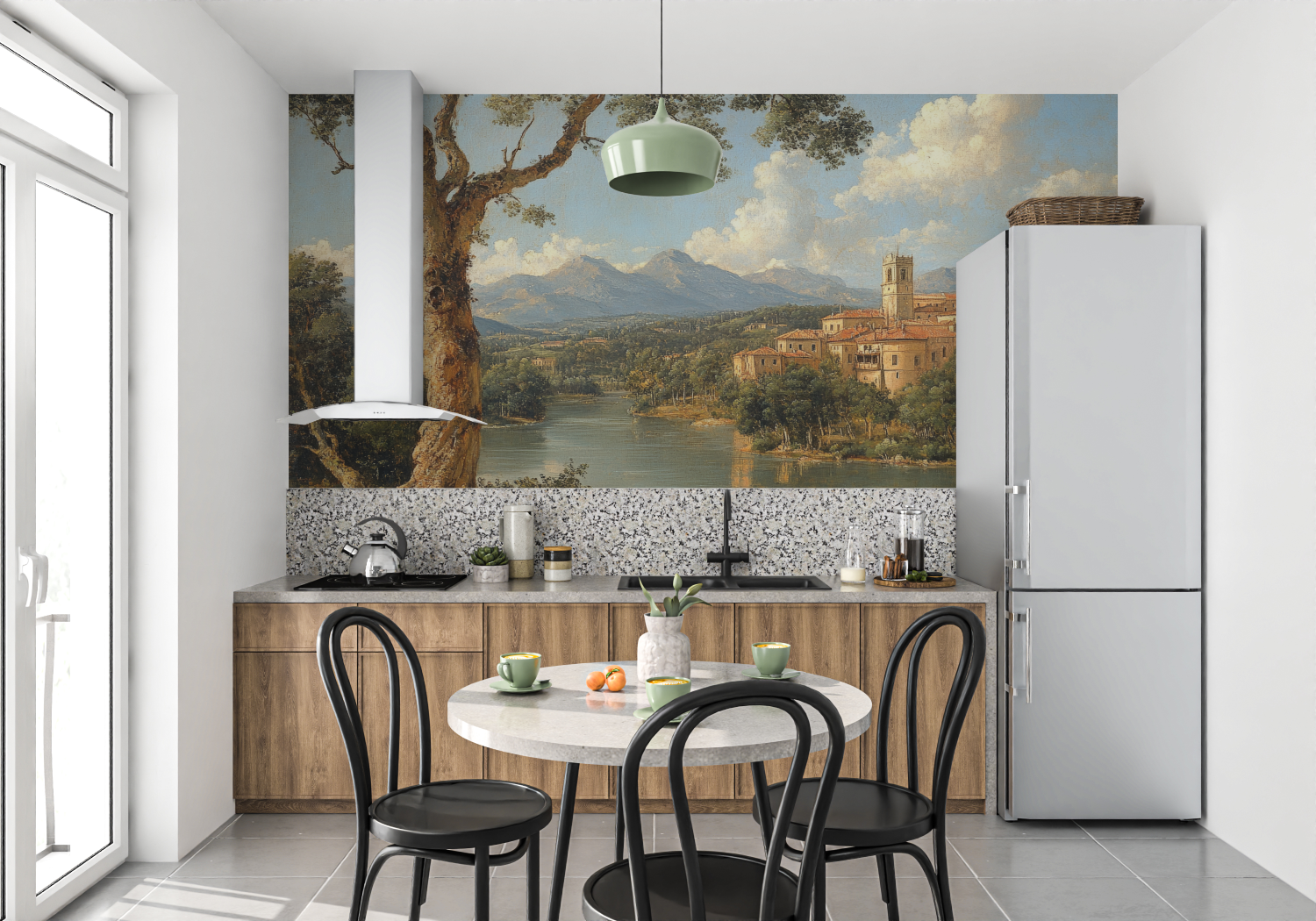 Papel pintado panorámico de paisaje italiano - tendencia de pared