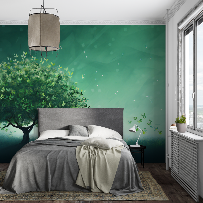 Papier Peint Arbre Vert - pano mural