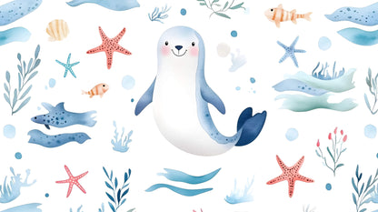 Papel pintado infantil marino