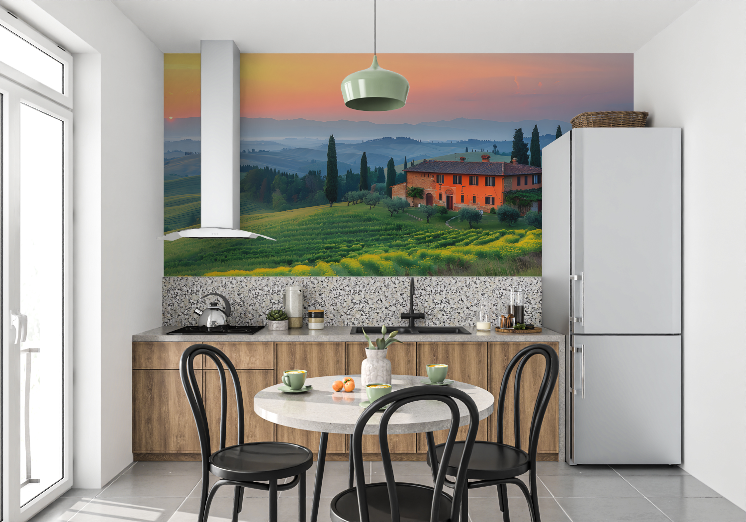 Papel pintado panorámico Paisaje de Toscana - tendencia de pared