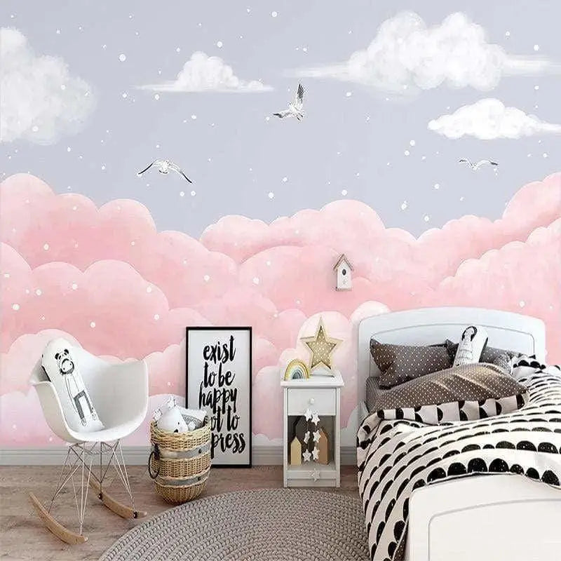 Borde de papel pintado de niña bebé