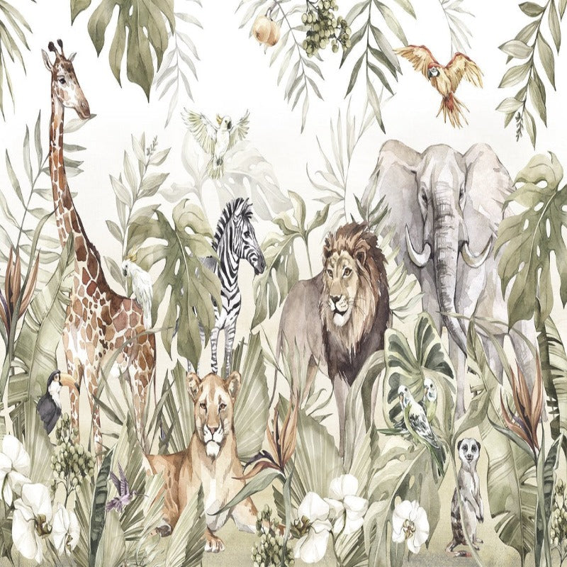 Papel pintado de animales <br/> Selva Real con León