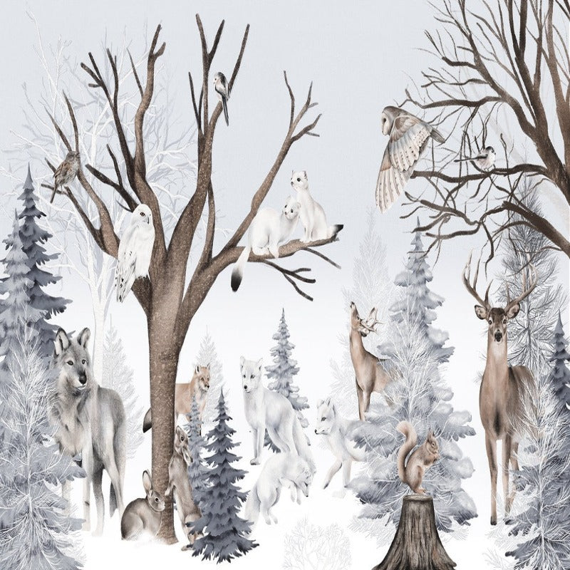 Papel pintado de animales <br/> bosque en invierno - Second Image