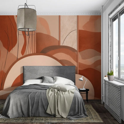 Papel pintado abstracto de terracota - mural de pared