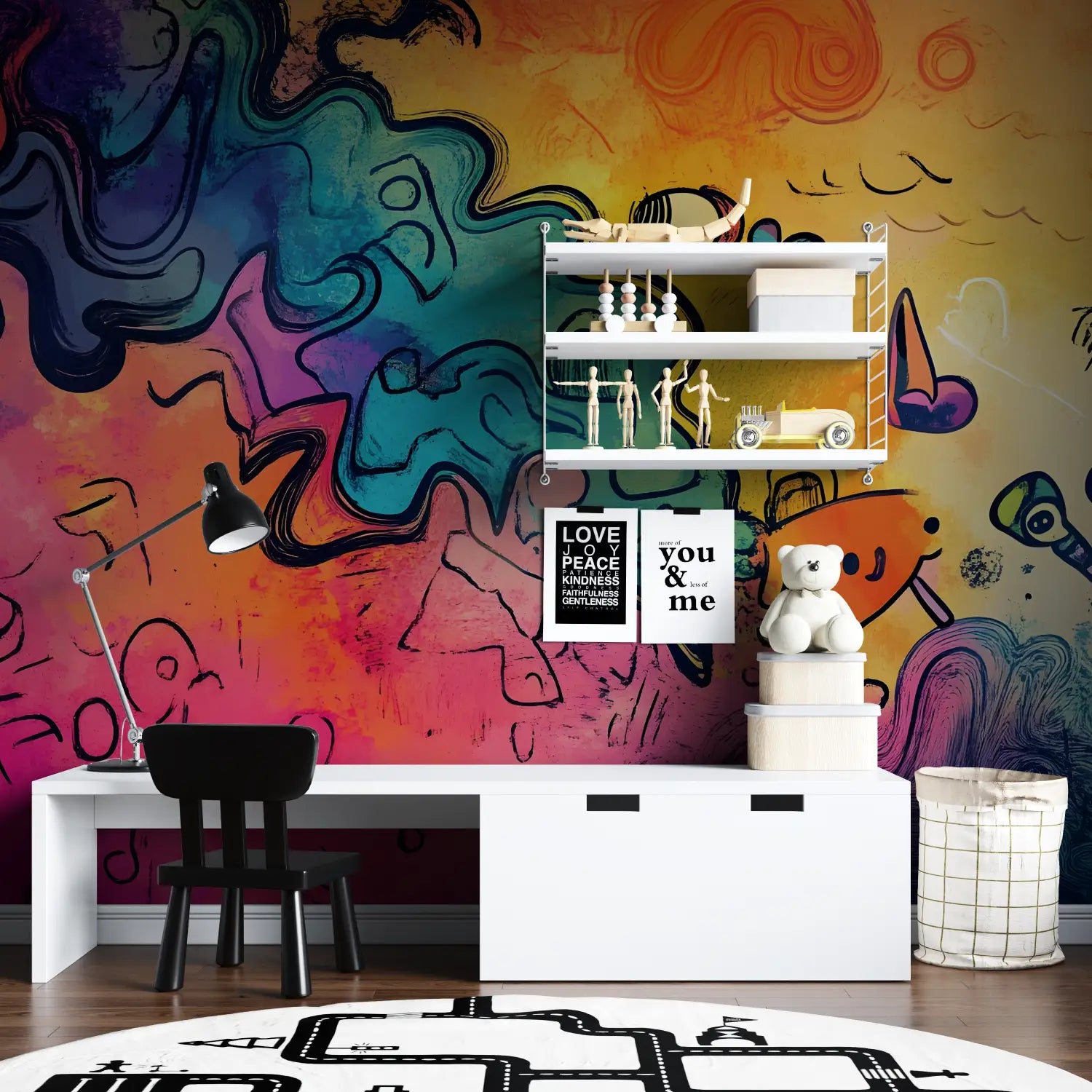 Graffiti-behang voor tieners - Second Image