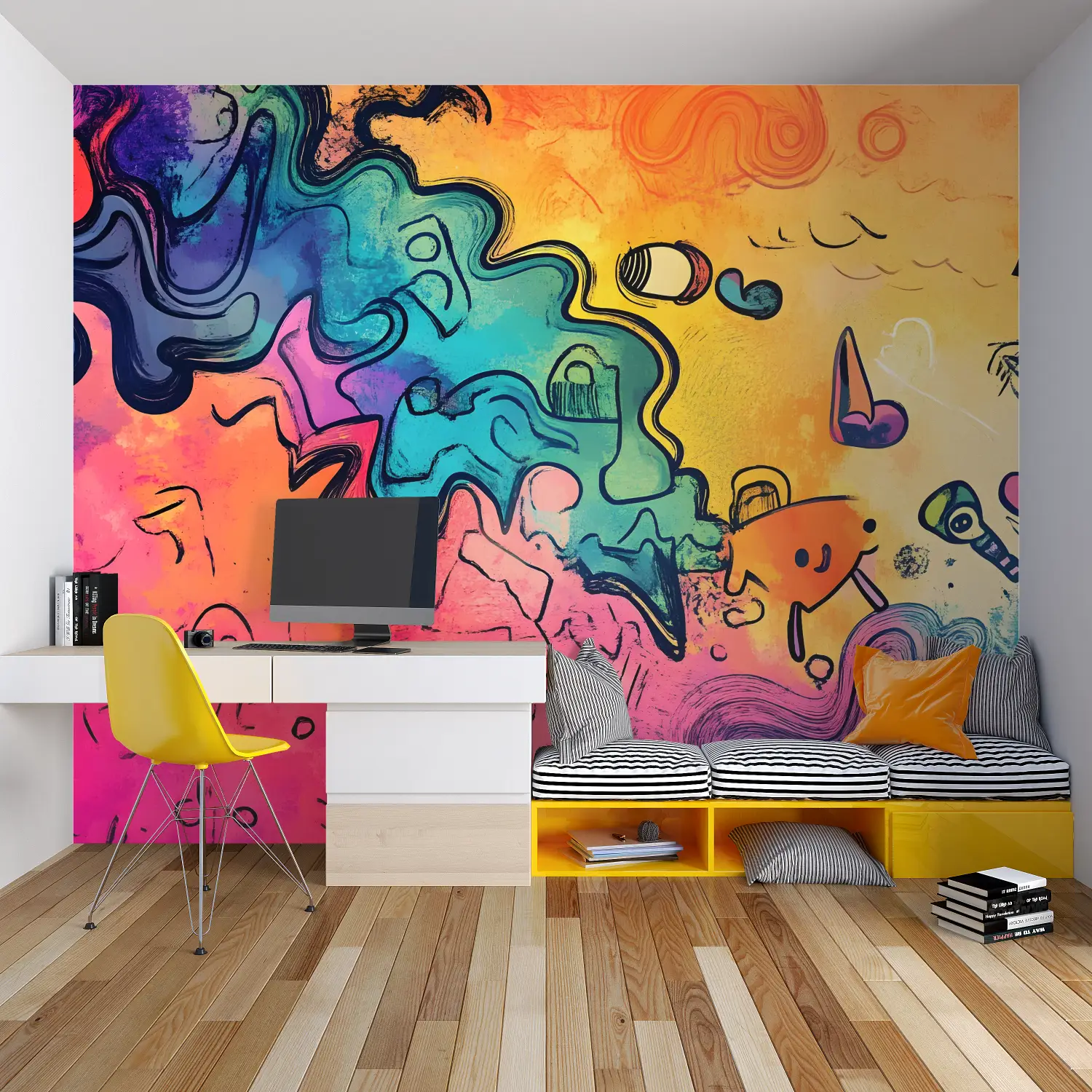 Papel pintado de graffiti para adolescentes - dormitorio de niño