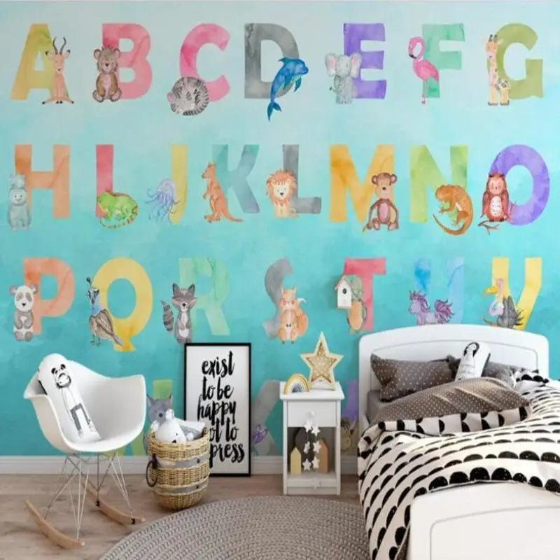 Papier Peint Bébé Alphabets et Animaux