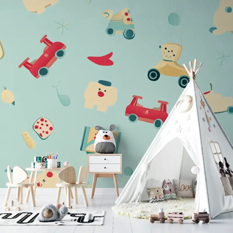 Papier peint bébé Jouets vintage - bebe tipi